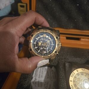 Invicta Gold and Black Chronograph Watch
